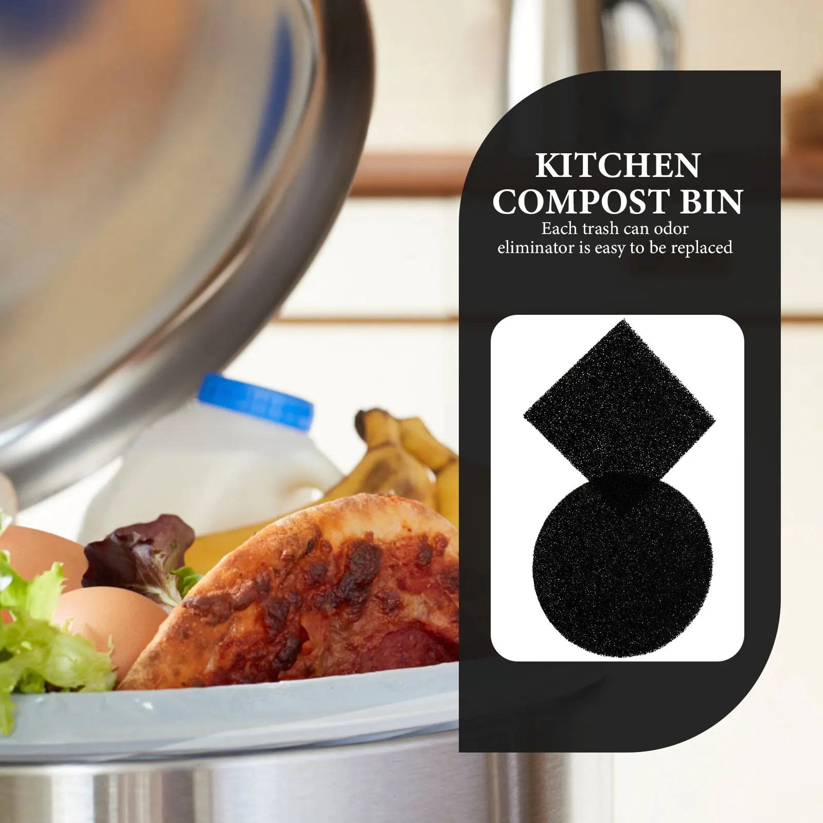 

8Pcs Trash Can Odor Remover Pads Cotton Compost Bin Filter Deodorizer Kitchen Trash Bin Filter Refills for Home