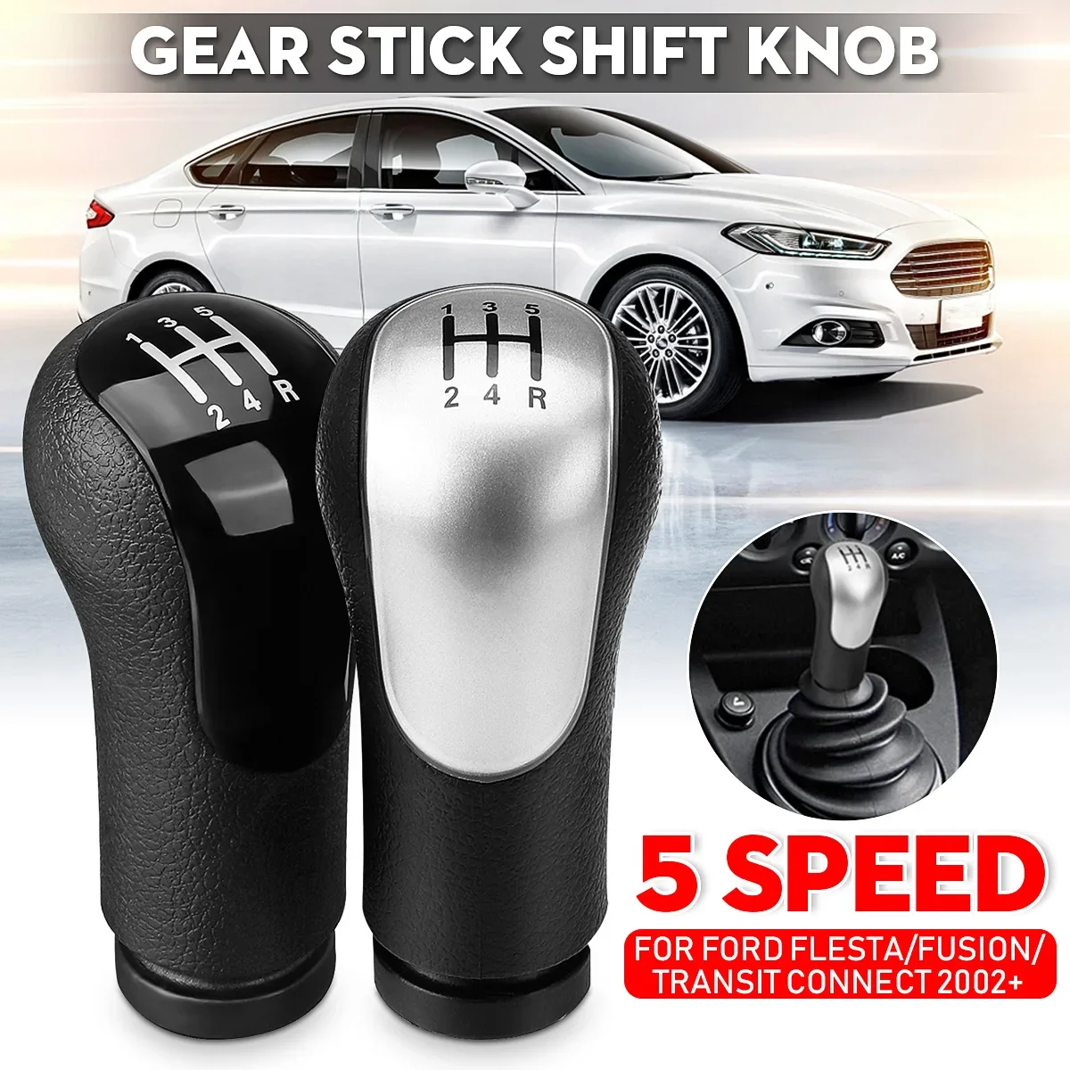 Car Gear Shift Knob for Ford Gearshifter Gearshift Shifter Lever Stick Pen Head for Fiesta Fusion Transit Connect 2002-2020