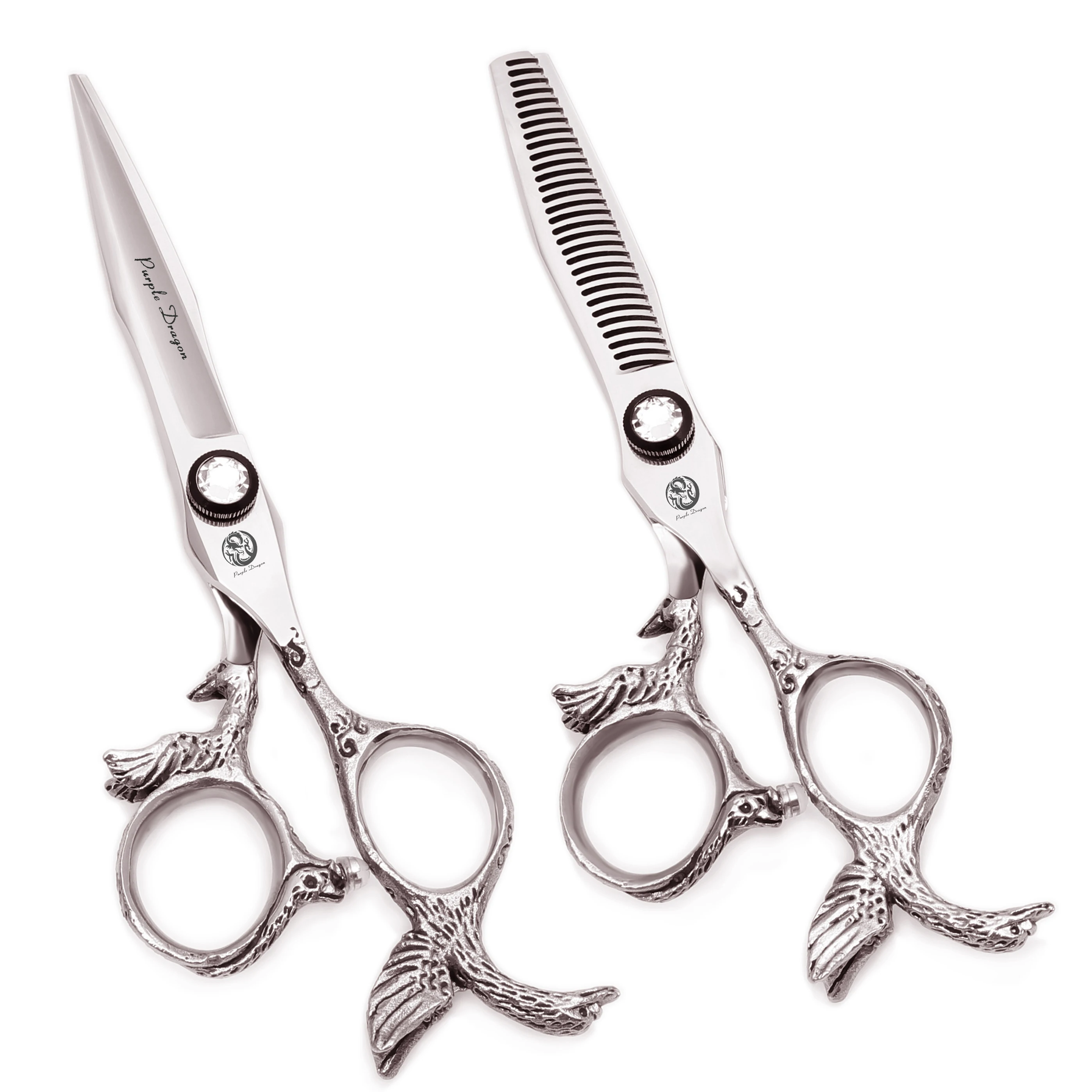 

Профессиональные парикмахерские ножницы Purple Dragon 6 дюймов, Япония, сталь 440C, блестящие филировочные ножницы для стрижки волос, салонные ножницы для красоты Z9023