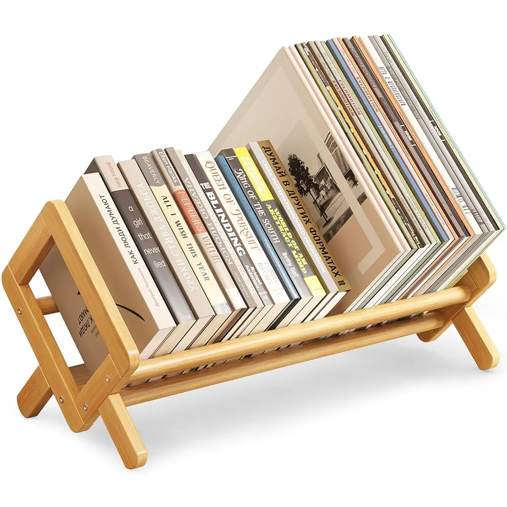 

Premium Tilting Desktop Bookshelf, Wood Desk Bookshelf, Retro Book Ra Shelf Organizer, Stable Bookshelves Storage, Tabletop