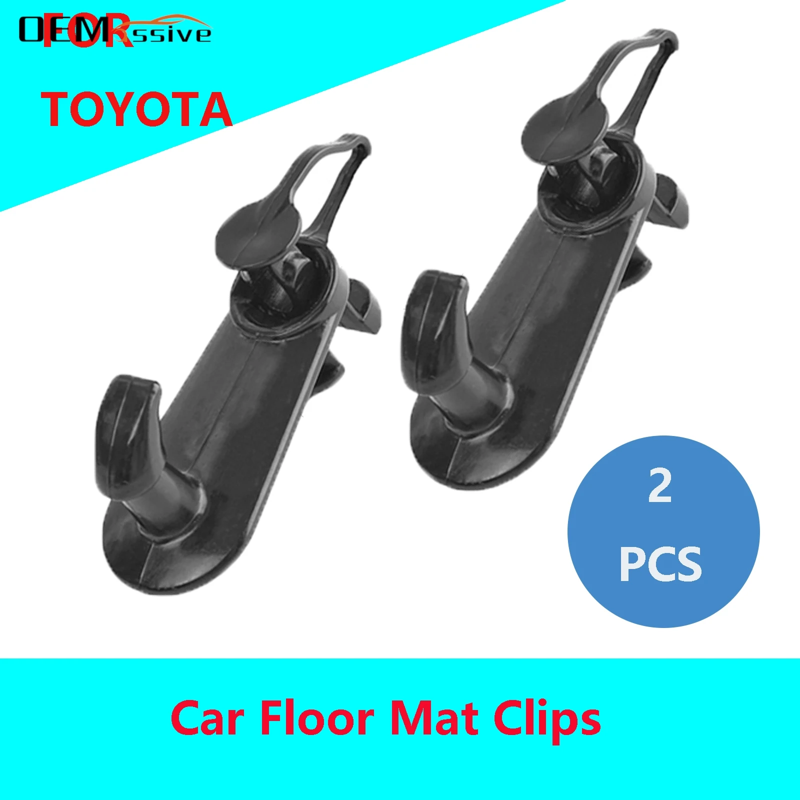 2x Car Floor Mat Clips Carpet Holder Retainer for Toyota Avalon Camry 4 Runner Corolla Highlander Landcruiser Matrix Prius RAV4