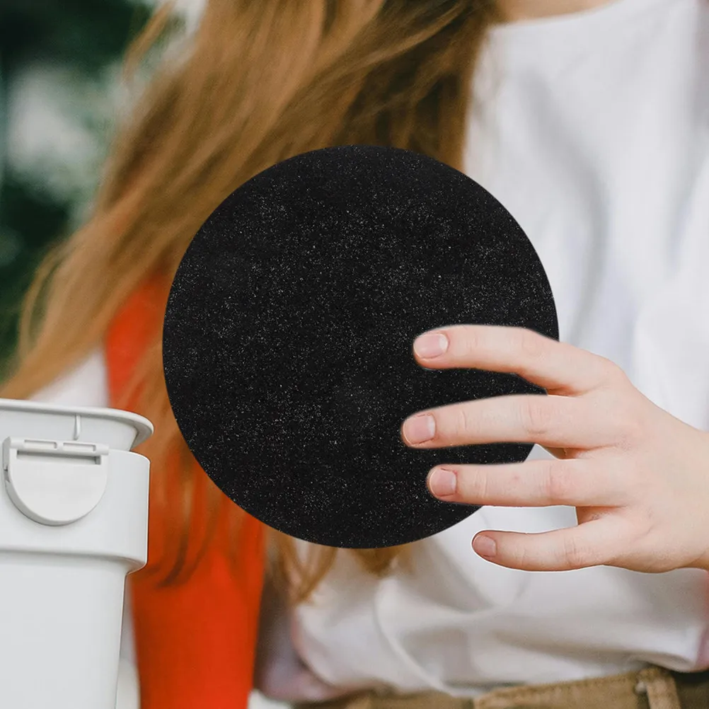 4pcs Kitchen Compost Bin Filters Charcoal Replacement Pads High Efficiency Odor Absorbing Round Design For Trash Can Fiber