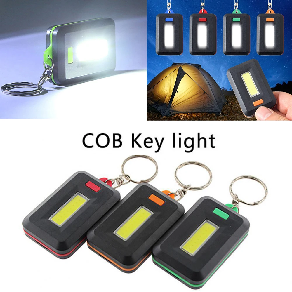 

Portable Mini COB LED Keychain Flashlight Key Chain Keyring Torch Light Lamp With Carabiner For Camping Hiking Fishing New