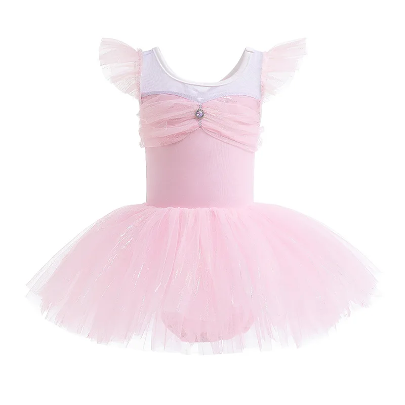 New Summer Kids Girl Dress TUTU Mesh Disneyprincess Ballet Dance Kindergarten Children\'s Day Perform Clothing K8351