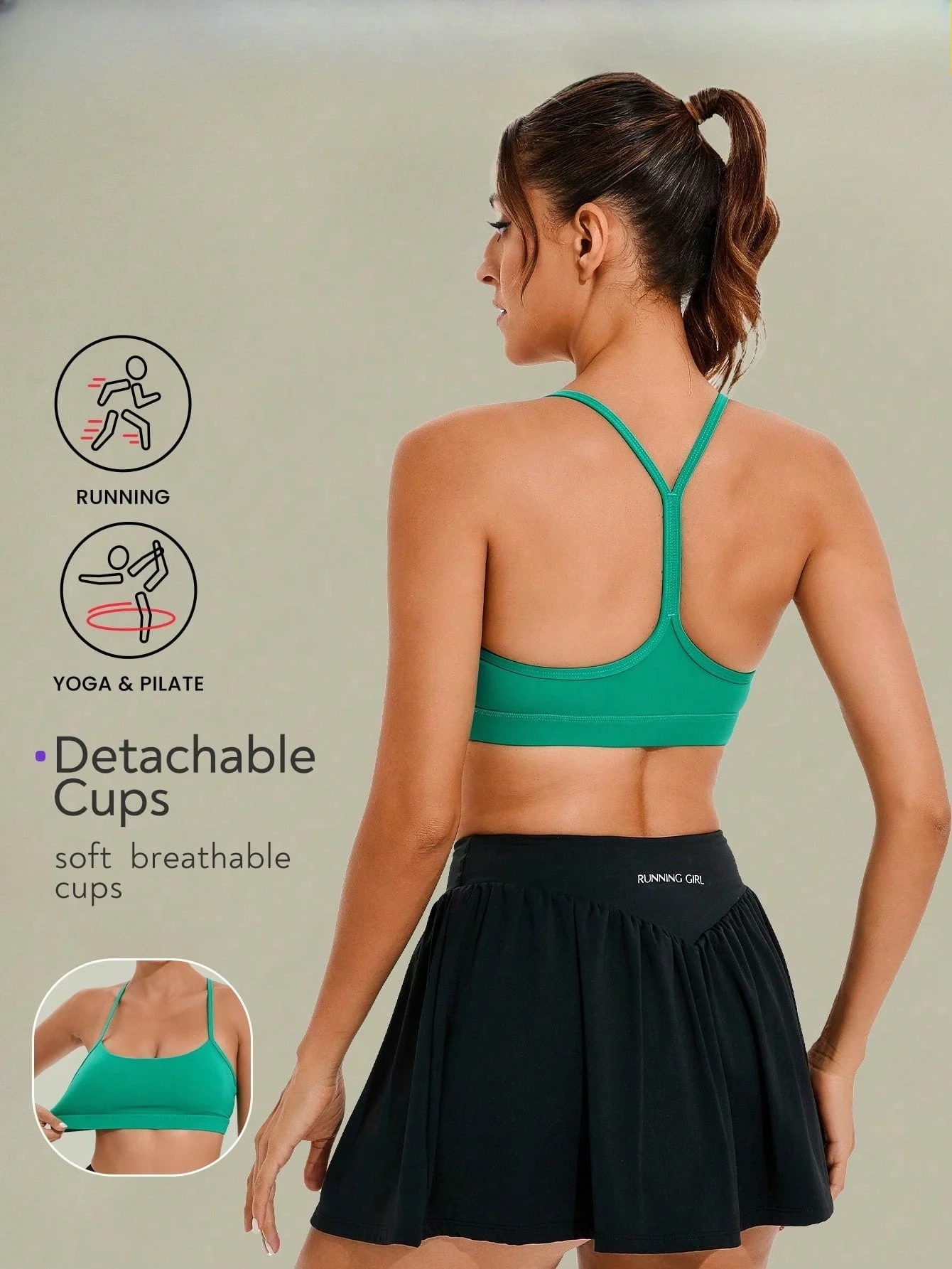 2 Pack Women's Sports Bras One Shoulder Removable Padded Minimalist Camisole Yoga Workout Gym Running Set