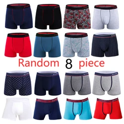 8pcs random Men's panties sexy boxers underwear for man boxer shorts cotton Mens square underpants male trunk
