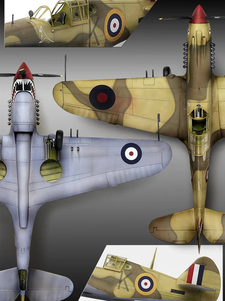 Academy Assembly Aircraft Model Kit 12235 Royal Air Force Tomahawk IIb "Ace of African Front" 1/48