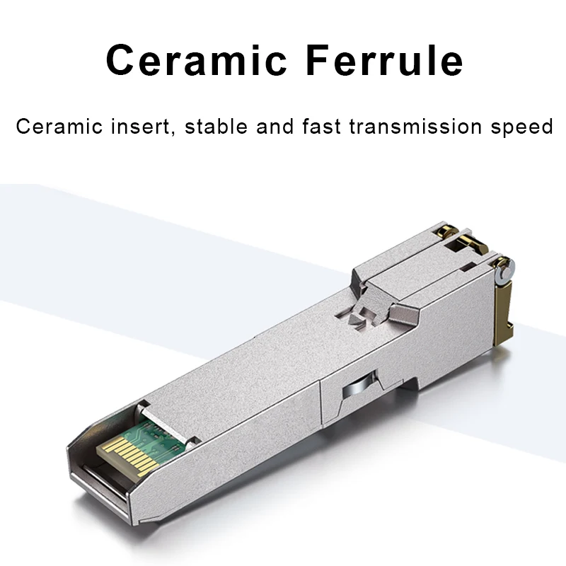 2.5G RJ45 Copper SFP Module 2.5GBase-Tx Ethernet Fiber Optic FTTH Compatible with Cisco/Mikrotik Switch 100m