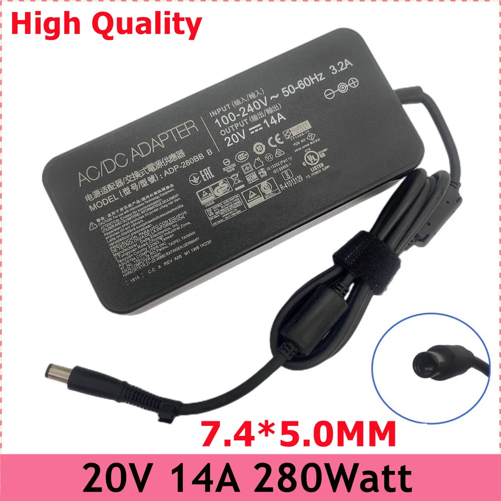 

20V 14A 7.4*5.0MM AC Power Adapter 280W Laptop Charger for MSI GE63 9SF 9SG 8SF 8SG MS-16P7 GE65 9SF MS-16U1 GE75 RAIDER 8RE