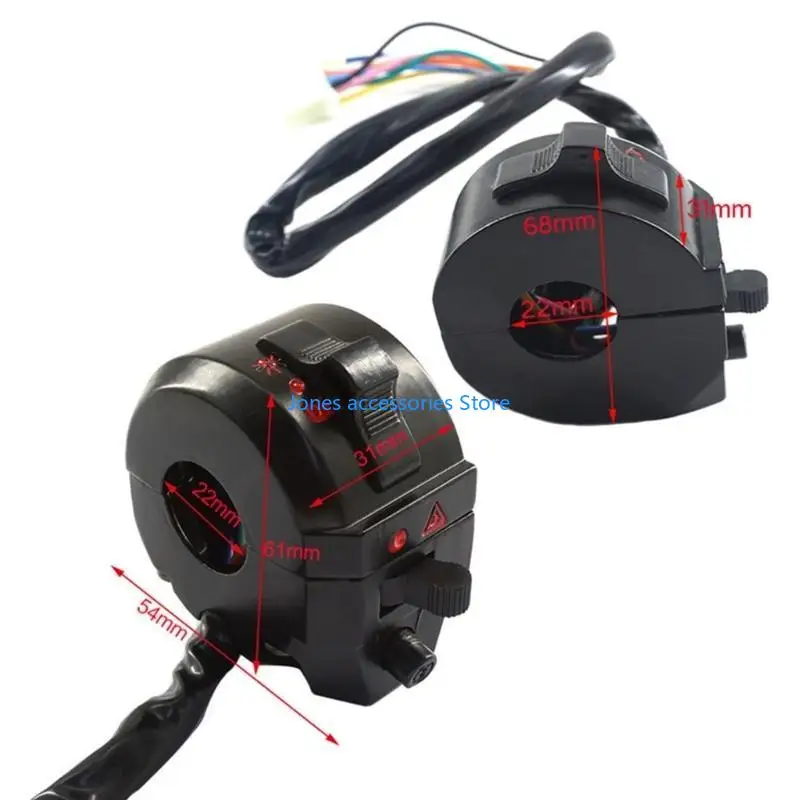 مفاتيح تحويل الألومنيوم W8KD للدراجات النارية، مفاتيح الدراجات النارية الأنيقة، مفاتيح المقود، تركيب بسيط للدراجة