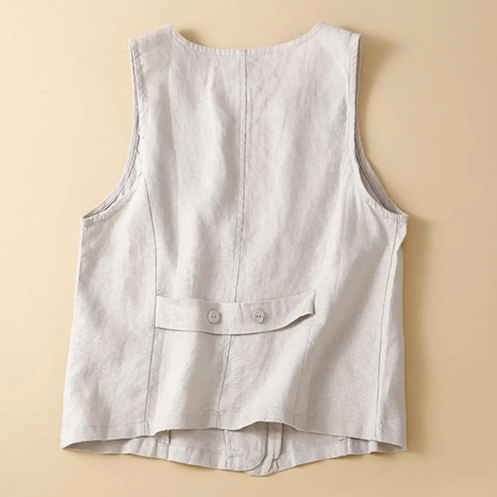 Spring Summer Autumn Vest Stylish Women's Sleeveless V Neck Cardigan Vest for Casual Daily Wear Slim Fit Solid Color Waistcoat