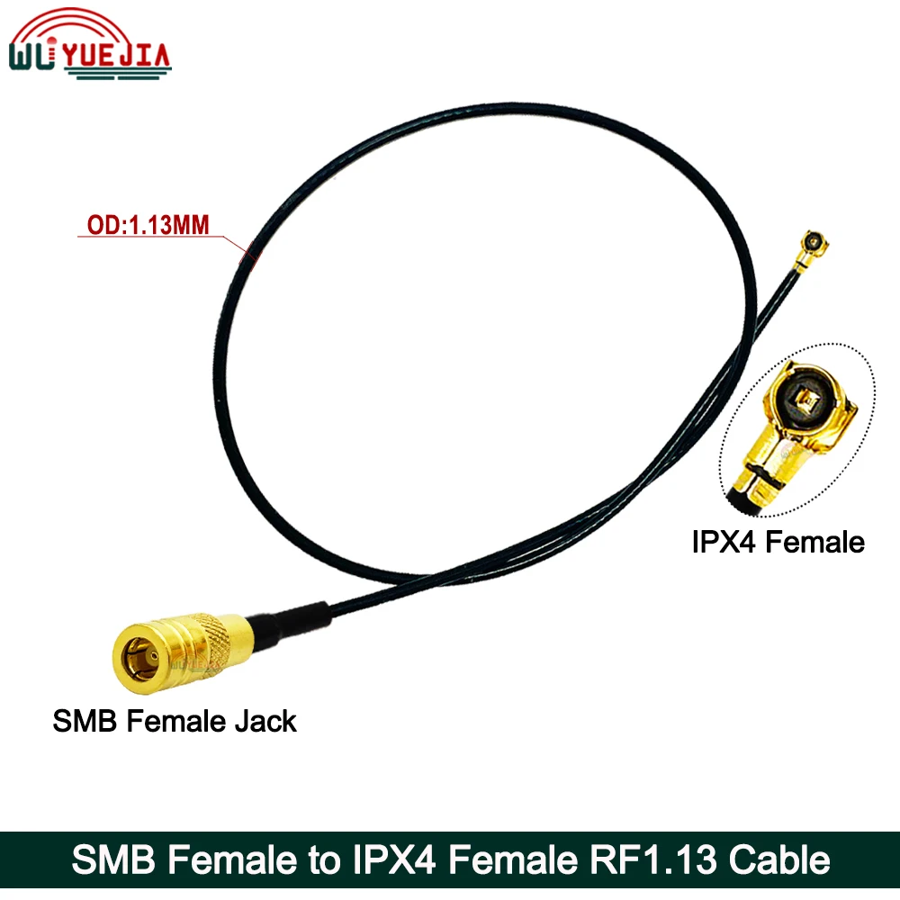 1pcs RF113 Cable SMB Female Jack to uFL/u.FL/IPX-1 Female IPX1 Male Plug 3G 4G WIFI Antenna RF Cable RG1.13 Pigtail Extension