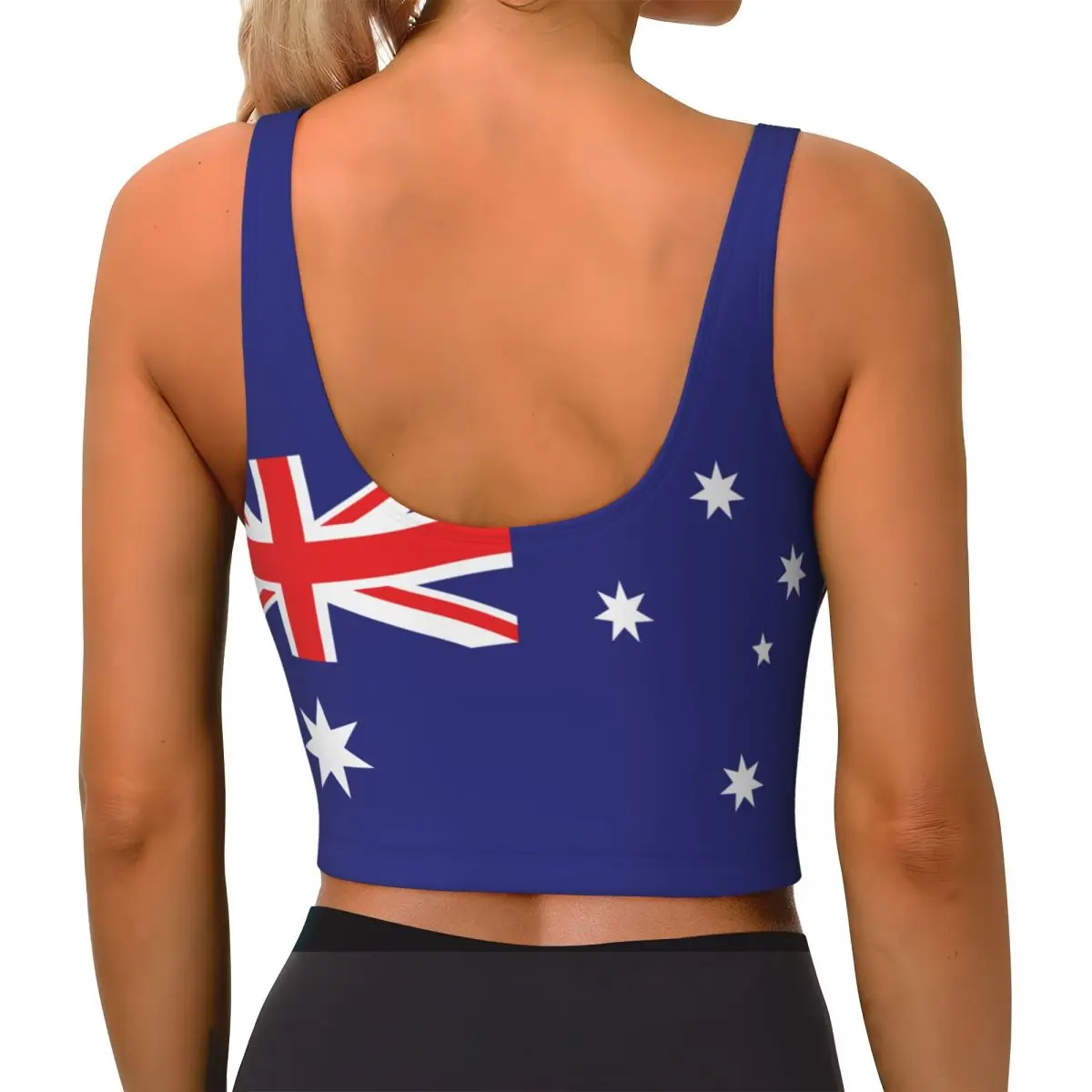 Yoga Vest Women Gym Sports Crop Tops Australia Flag Streetwear Workout Breathable Tank Top Female