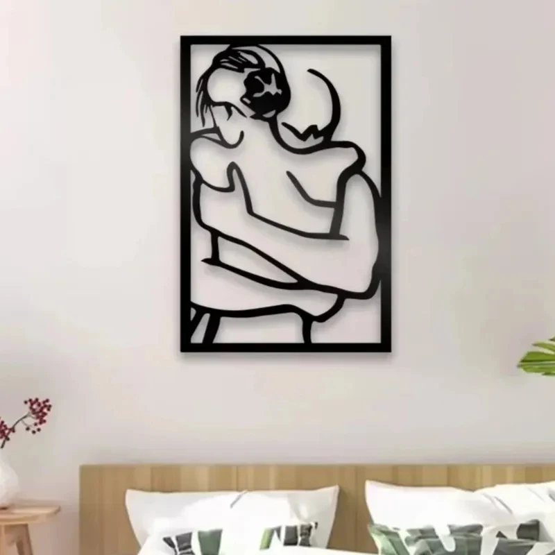 Black Metal Wall Art Cutout Sign for Farmhouse Hanging Decor Modern Home Living Room Bedroom Stylish Metal Decoration 1PC