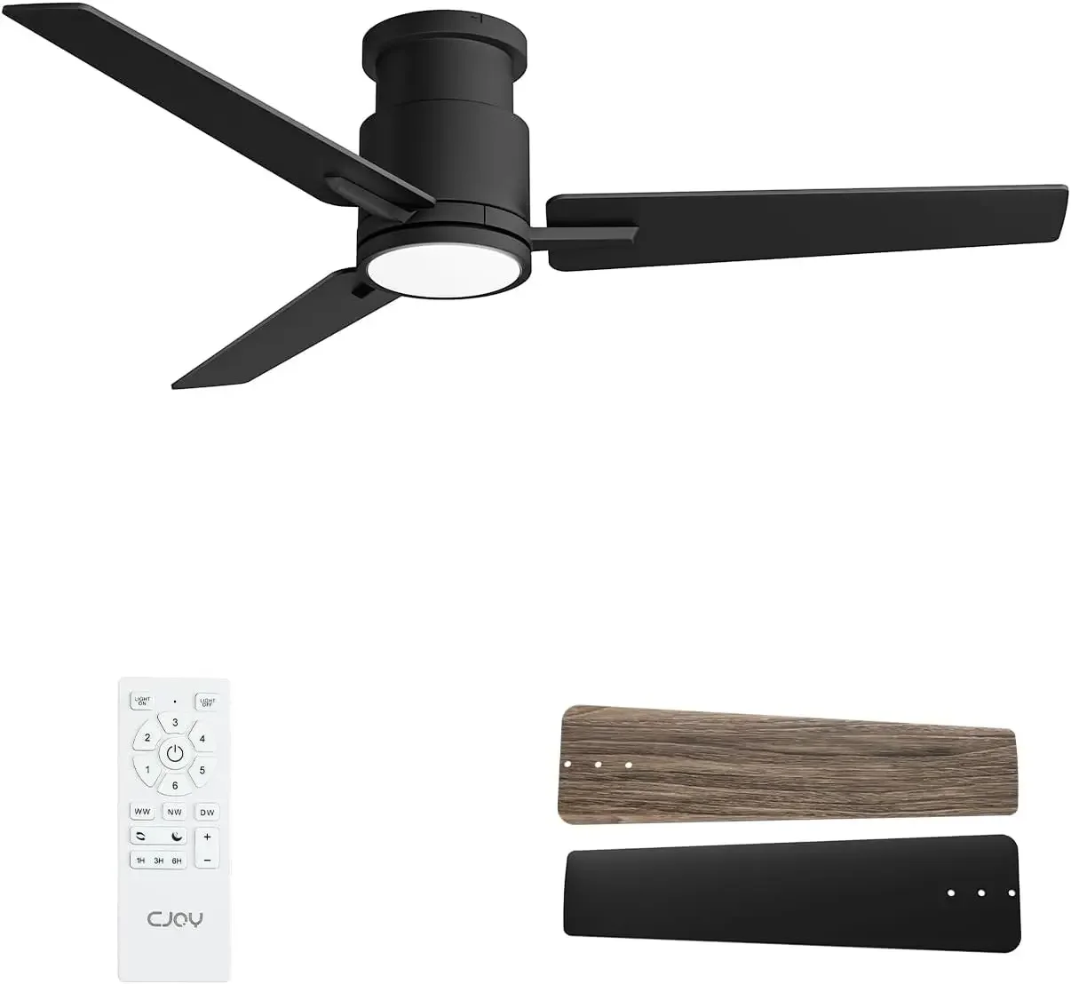 

Ceiling Fans with Lights and Remote, 52'' Flush Mount Ceiling Fan with Light, 6-Speed, Quiet Reversible DC Motor, Dimmab