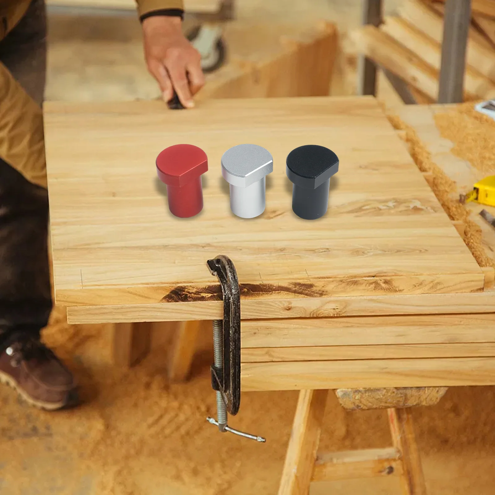 Morsetto in alluminio Ganasce di serraggio Taglio e fresatura Foro per cani da 20 mm Costruzione in lega di alluminio Sicurezza migliorata per progetti di legno