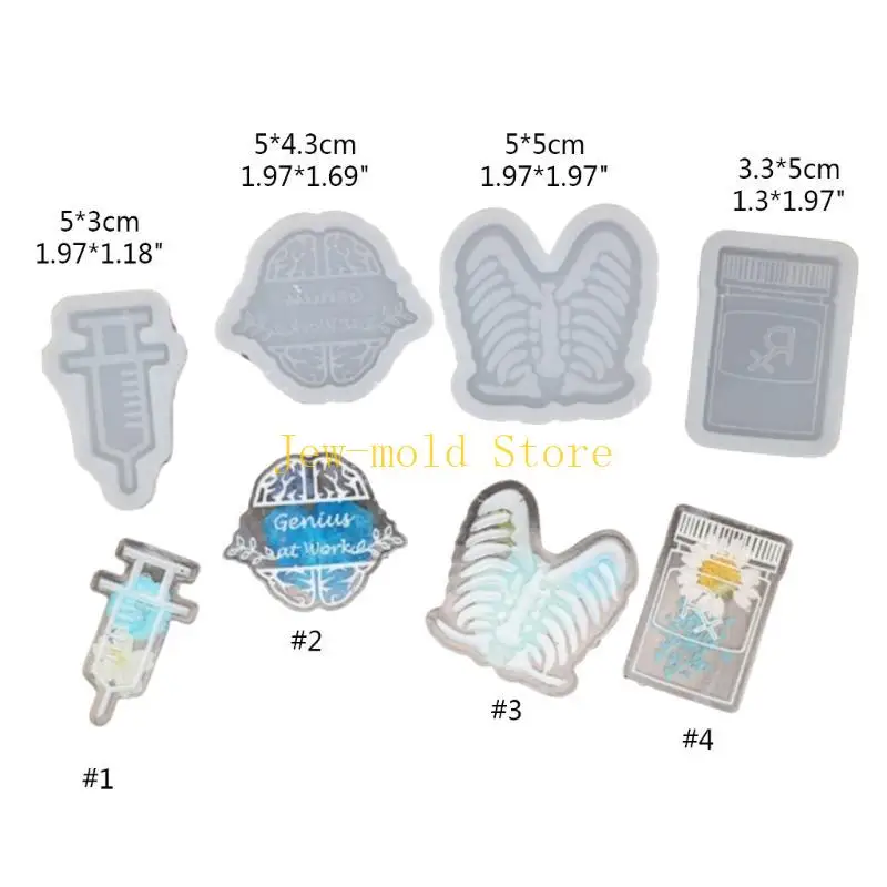 C71B السيليكون بروش العفن أعضاء الراتنج الايبوكسي صب قالب الإبوكسي مجوهرات صب #6