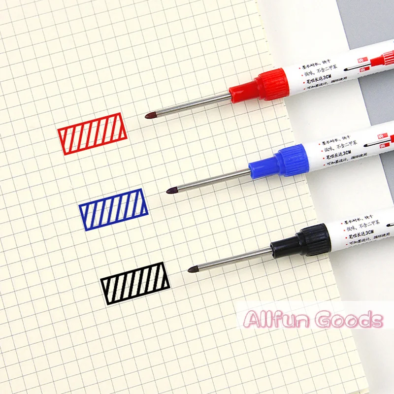 [TG835]Large Capacity Long Head Markers Pen Bathroom Woodworking Decoration Multi-purpose Deep Hole Marker Pens Pen Black Ink