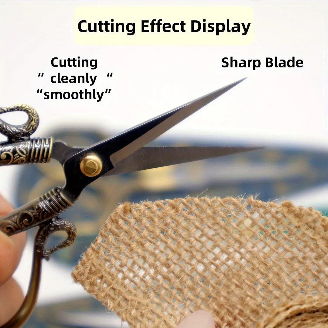 Vintage Embroidery Scissors Set Stainless Steel Thread Snips with Protective Cover Tassel for Sewing Cross Stitch Needlework