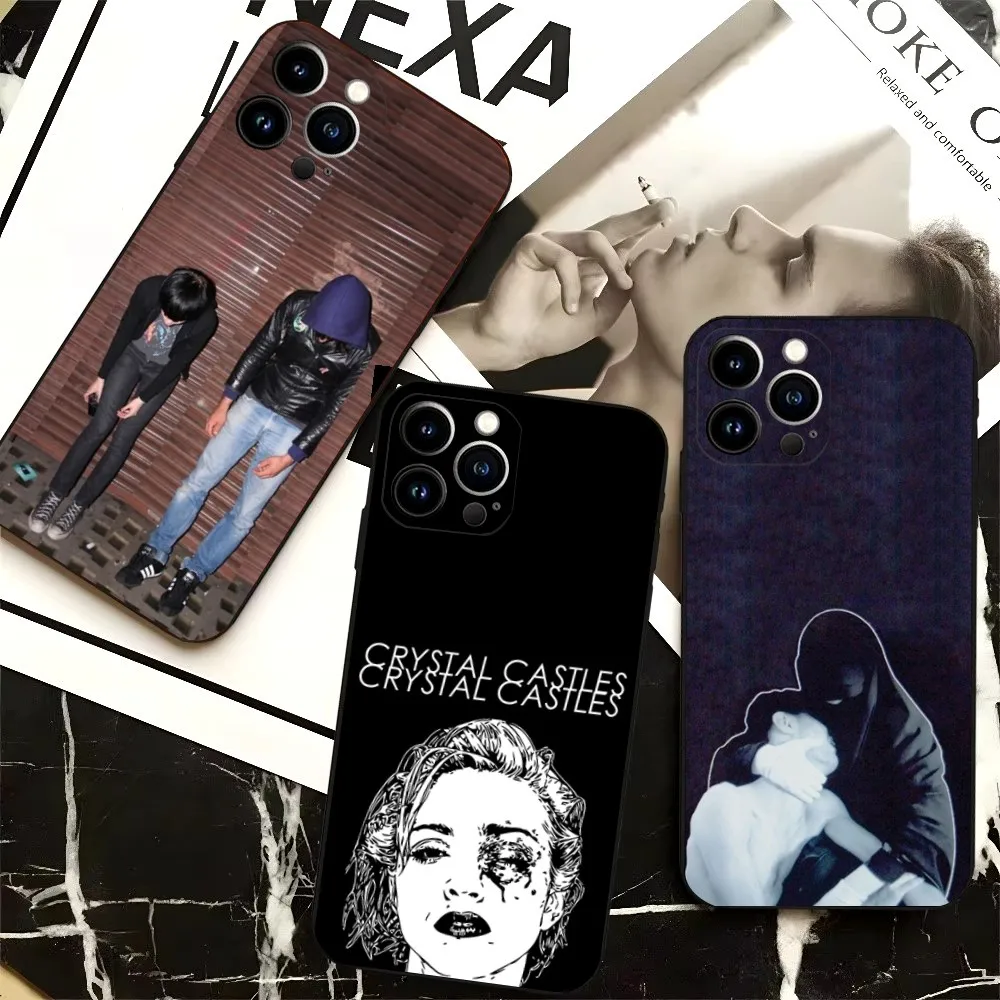 

Crystal Castles Band Alice Phone Case For iPhone 16,15,14,13,12,Pro,Max,11,7,8,Plus,XR,XS Max Shockproof Silicone Soft Shell