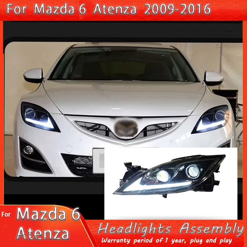 

Автоматическая фара для Mazda 6 2009-2016 Atenza, ксеноновая передняя лампа, полностью светодиодные лампы, обновленная фара DRL, линза проектора, автомобильный аксессуар