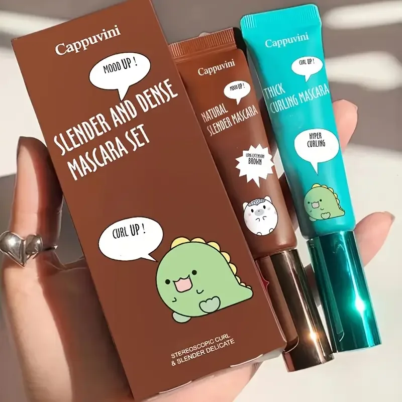 ชุดมาสคาร่ากระชับสัดส่วนและเพิ่มวอลลุ่ม - ชุดมาสคาร่าสีน้ําตาลและสีดํา, มาสคาร่าแต่งหน้าขนตากันน้ําและติดทนนาน Curl Non-smudge