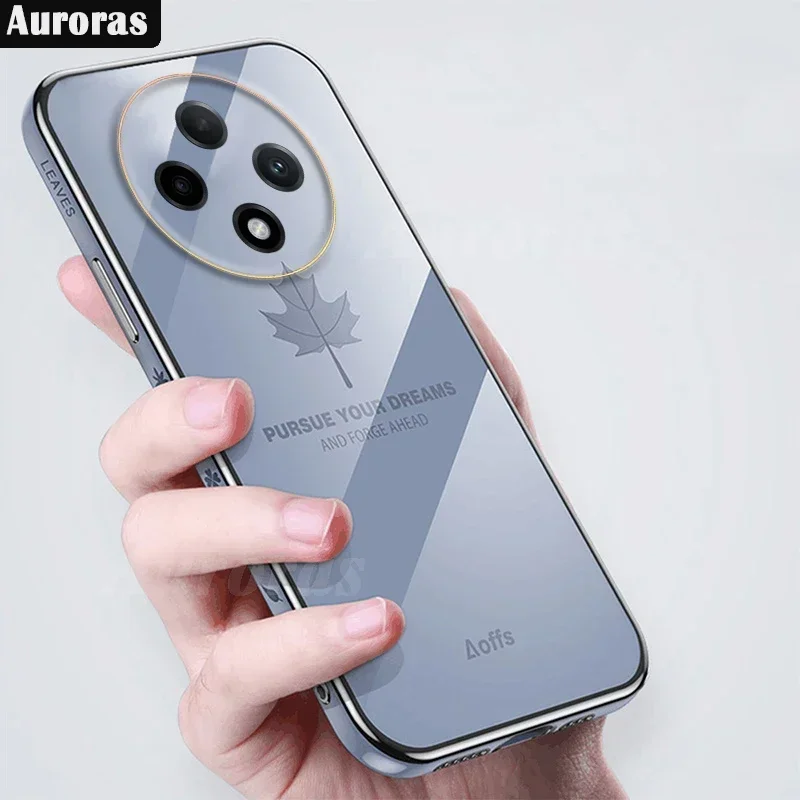 

For OPPO Reno 12F 5G Case Silicone Electroplate Plating Maple Leaf Bumper Shockproof Cover For OPPO Reno12 Pro 12FS 4G/5G Casing