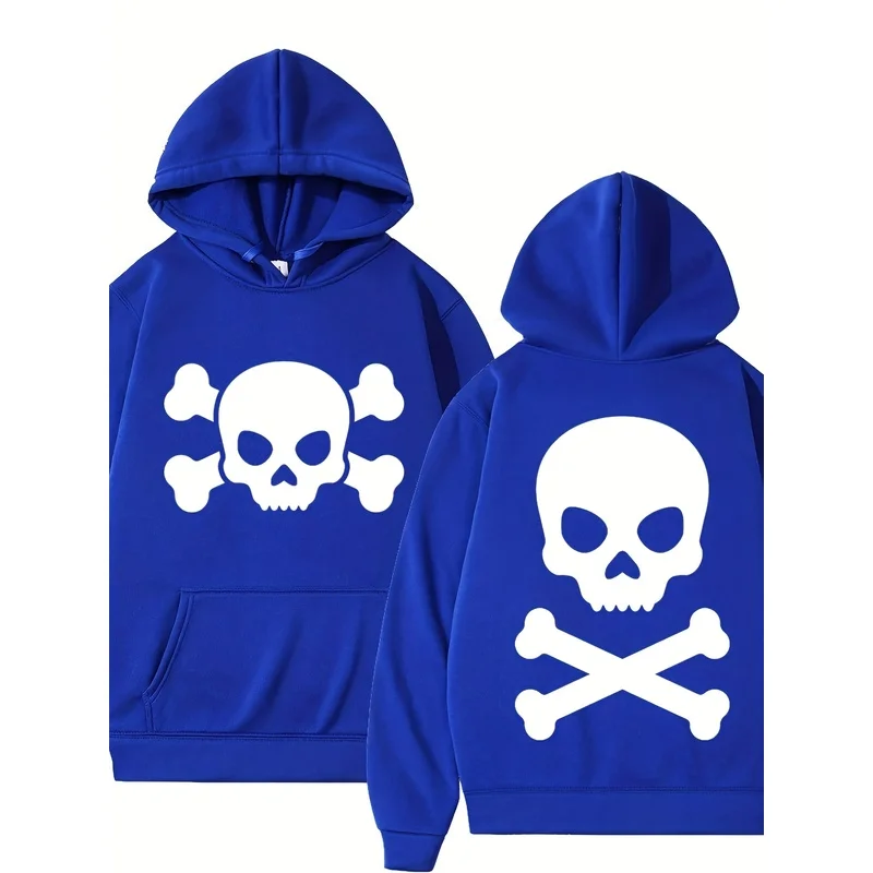 Fun Skull Print Hoodie Men and Women Limited Edition Vintage style