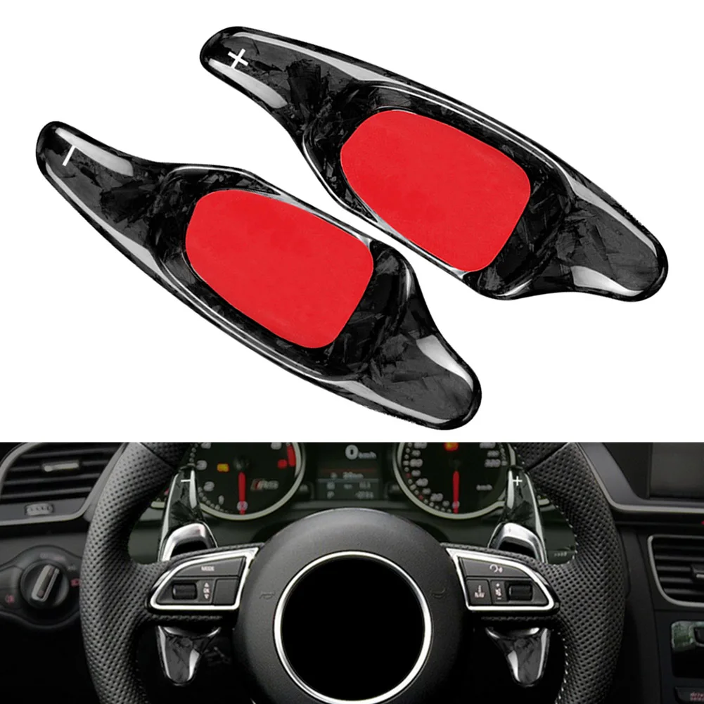 

2Pcs Car Forged Carbon Fiber Steering Wheel Paddle Shifter Extension For Audi S3 S5 A5 S6 SQ5 RS7 RS6 RS3