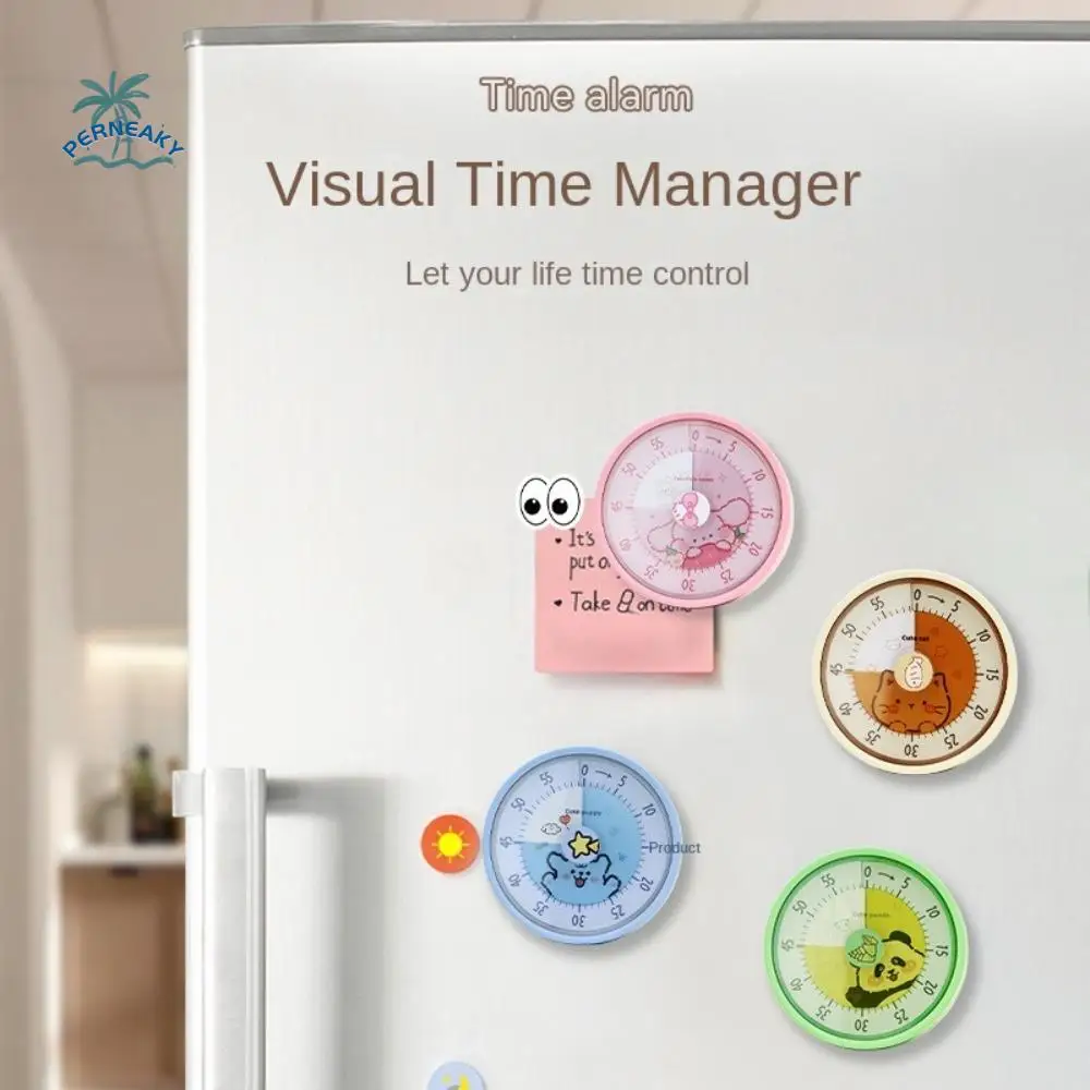 

60 Minutes Kitchen Timer Magnetic Time Manager Reminder Countdown Timer Panda Self-discipline Visual Mechanical Timer Classroom