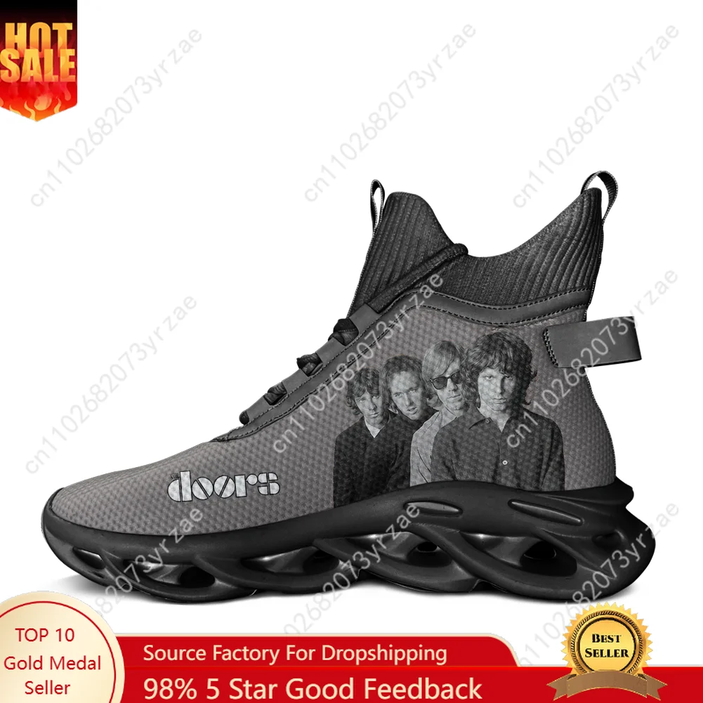 

The Doors High Top Flats Sneaker Men Women Running Sports Shoe High Quality Fashion Sneaker Lace Up Mesh Footwear Custom Shoes
