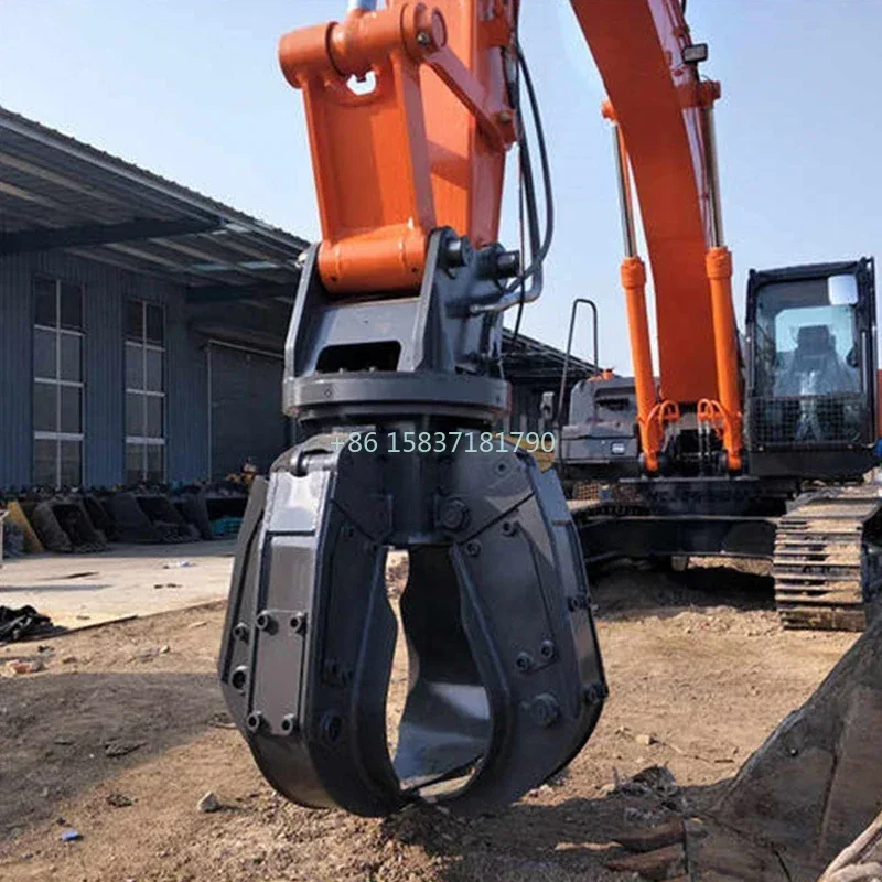 China Quality Metal Gripper Orange Peel Grapple Large Capacity Wood Scrap Steel Grab Bucket High-Performance Screening Grapple