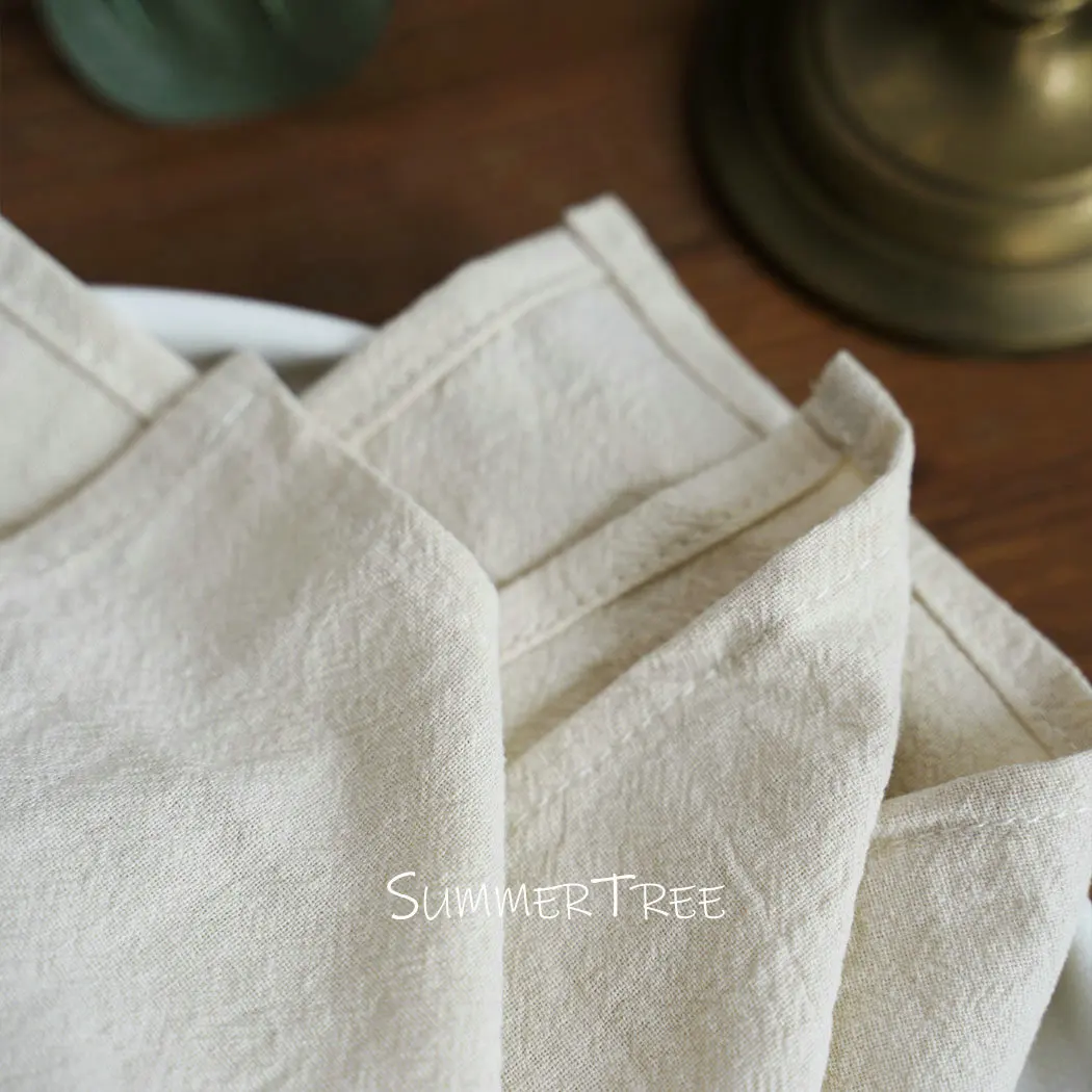 10pcs Large Napkins 40X40CM Plain Washed Cotton Towel Dining Place Mats Wedding Party Linen Kitchen Cloths Table Decoration