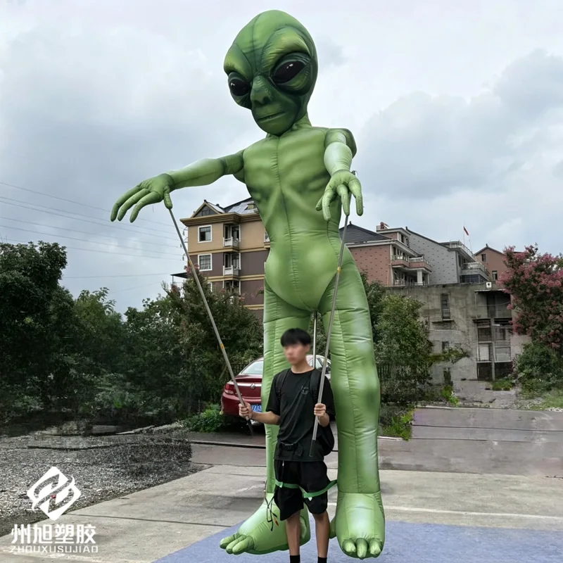 Inflatable alien, for decoration and advertising of the Halloween horror theme party at the science museum