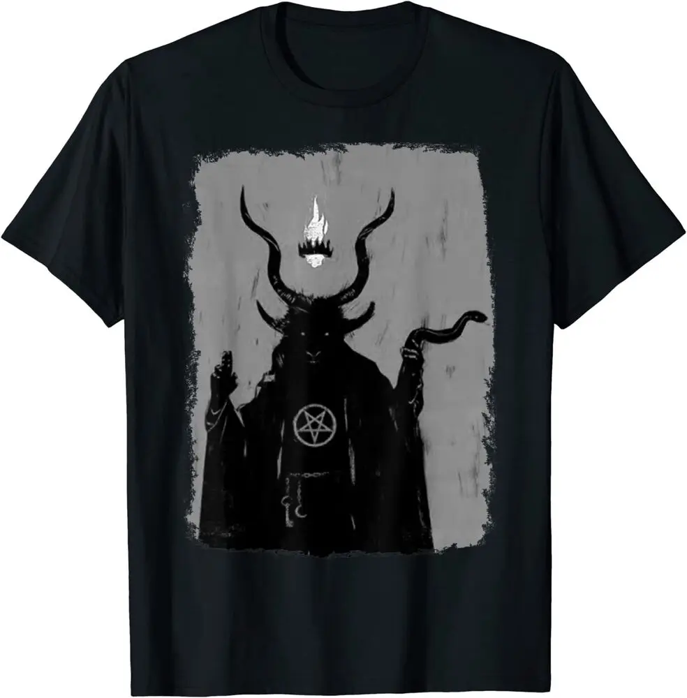 Lucifer Light Bearer Satanics Occult Baphomet Goat Athe!st Tee Shirt for Men Clothing Women Tees High Quality 100%Cotton