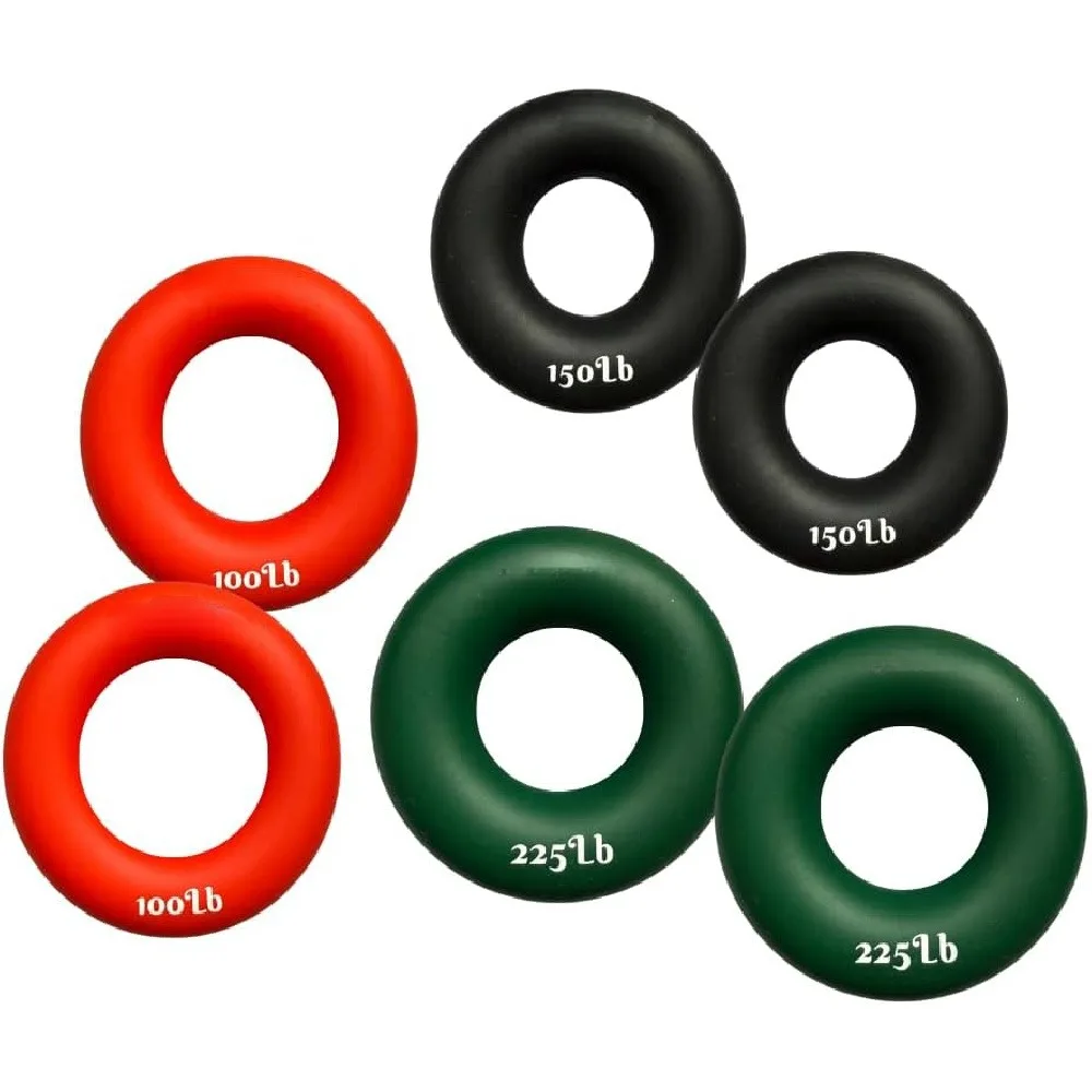 2 Pack Silicone Hand Grip Rings, Soft Rubber Hand Strengthener Finger Exerciser, Portable Wrist Forearm Trainer for Rehabilitation Workout Stress Relief Men Women Elder Kids