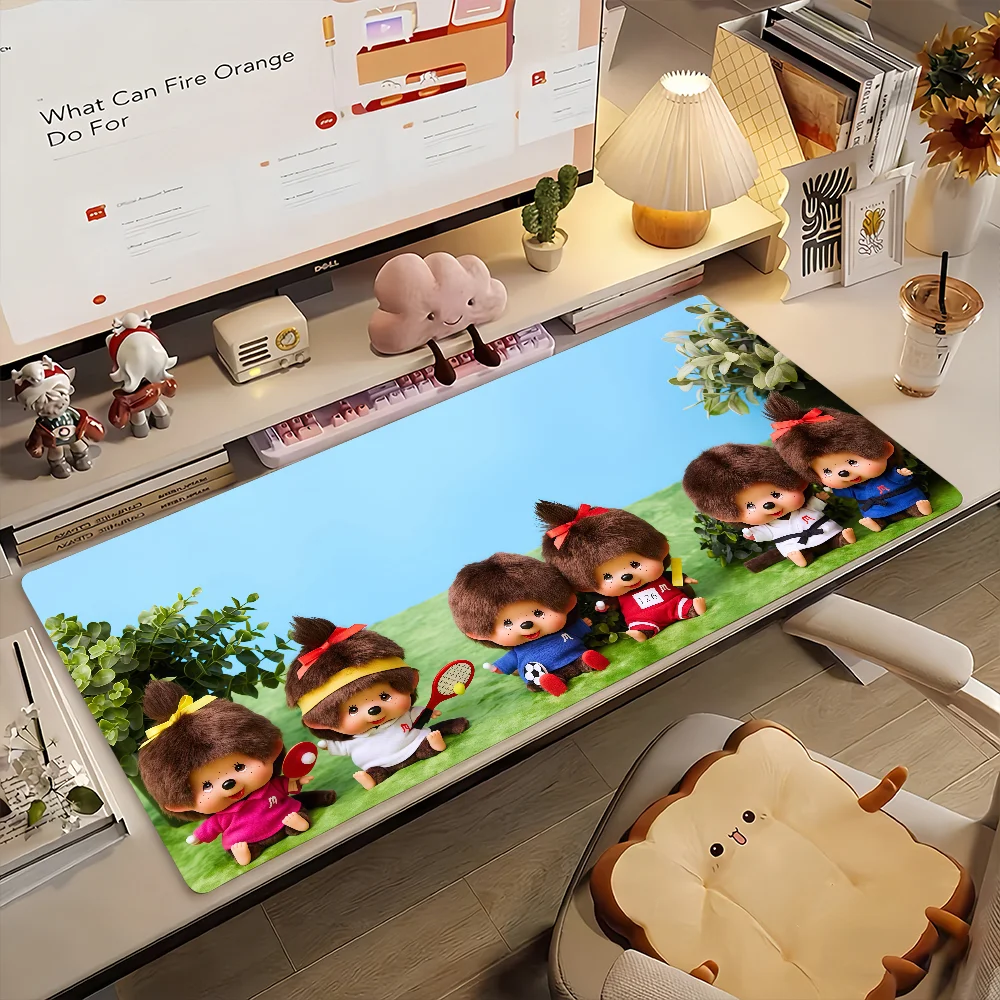 M-Mon-chhi-chiES Mouse Pad Non-slip Locking Edge DeskMat PC Laptop Accessories Rubber Office Keyboard Large Game XXL Carpet