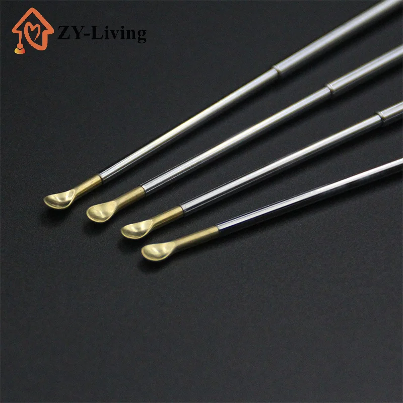 

1PC Scalable Brass Ear Spoon Ear Wax Remover Curette Portable Mini Ear Cleanning Tool With Keyring Pendant Reusable