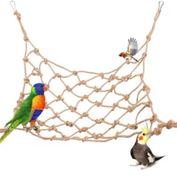 Parrot Swing Rope Birds Hanging Climbing Net wiith Hook Hammock Birds Stand Ladder Birds Chewing Playing Gym Hamster rabbit Toys