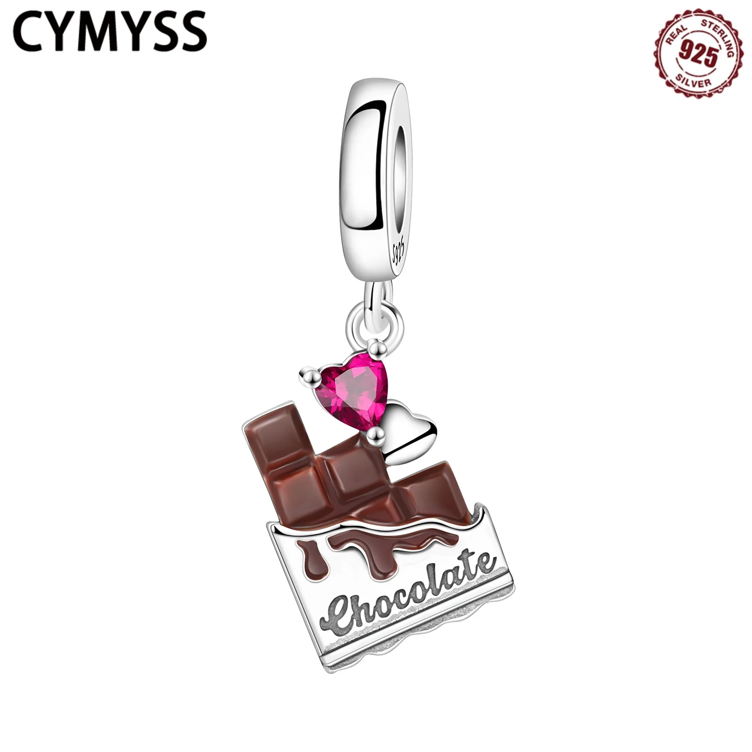 

CYMYSS 2025 New S925 Sterling Silver Chocolate Heart Zircon Lady Pendant Boutique Wedding Party Jewelry Gift Pink Women Pendant