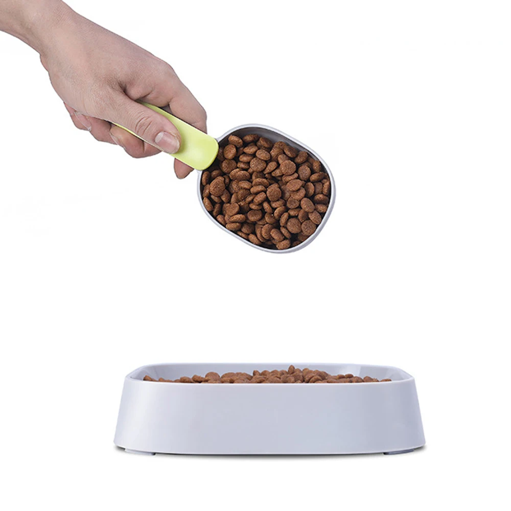 Pala de comida para gatos y perros con bolsa de sellado, cuchara de Clip, herramienta de cuchara de alimentación gruesa multifunción, taza de