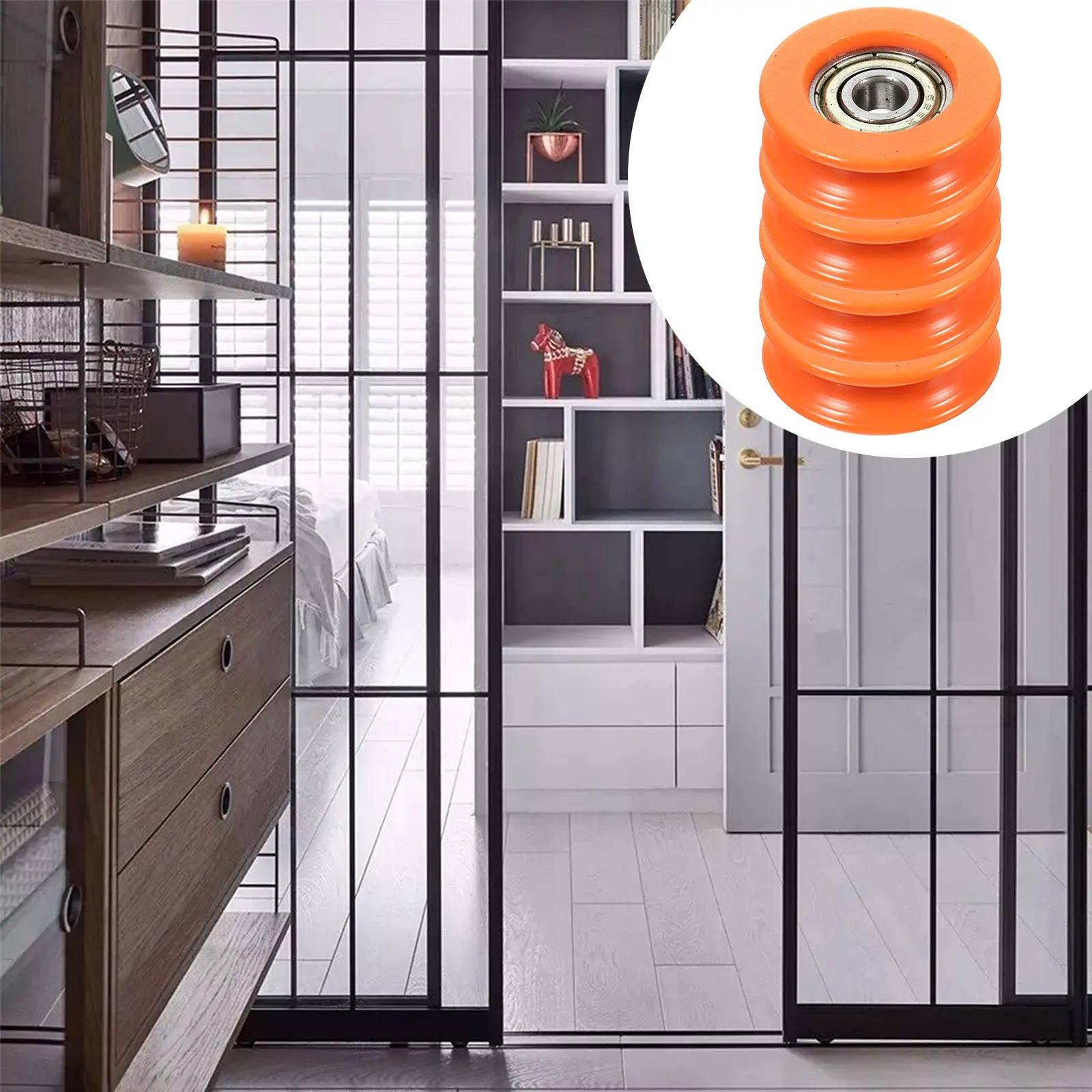 

4Pcs U Groove Pulley Roller Pom Bearing Sliding Door Wheel Replacement Track Sliding Gate Hardware Pulley Wheel