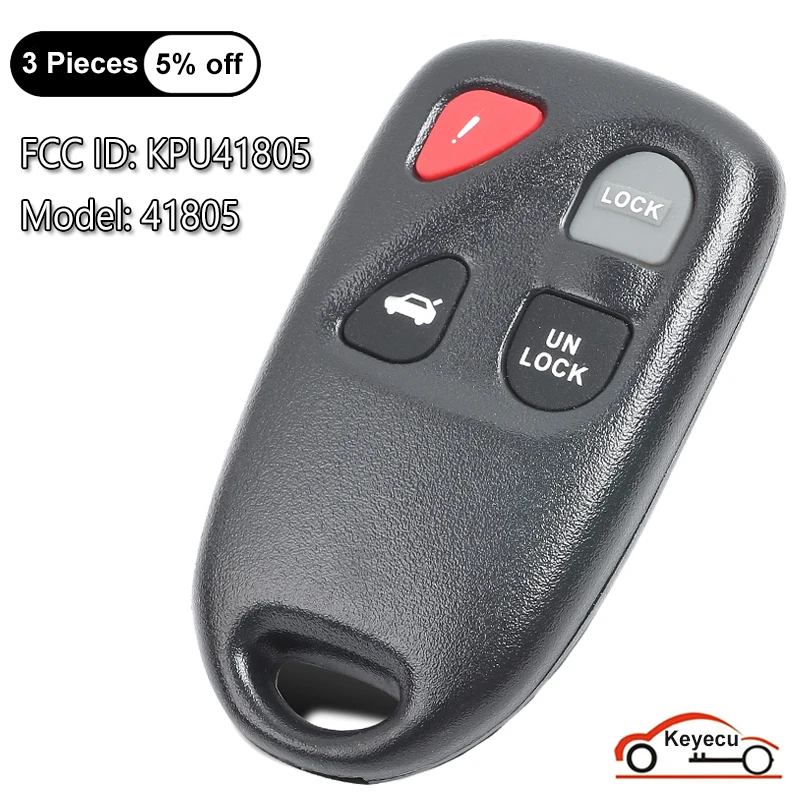 

KEYECU 4 Buttons for Mazda 6 2003 2004 2005 2006 Auto Keyless Entry Remote Control Key Fob Model: 41805 , FCC ID: KPU41805