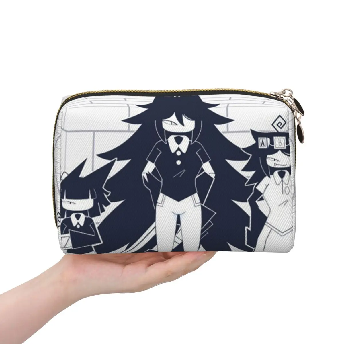 FPE Miss Circle Doodle Cartoon Game Women Cosmetic Bag Travel Makeup Organizer Pouch Toiletry Storage Dopp Kit Case