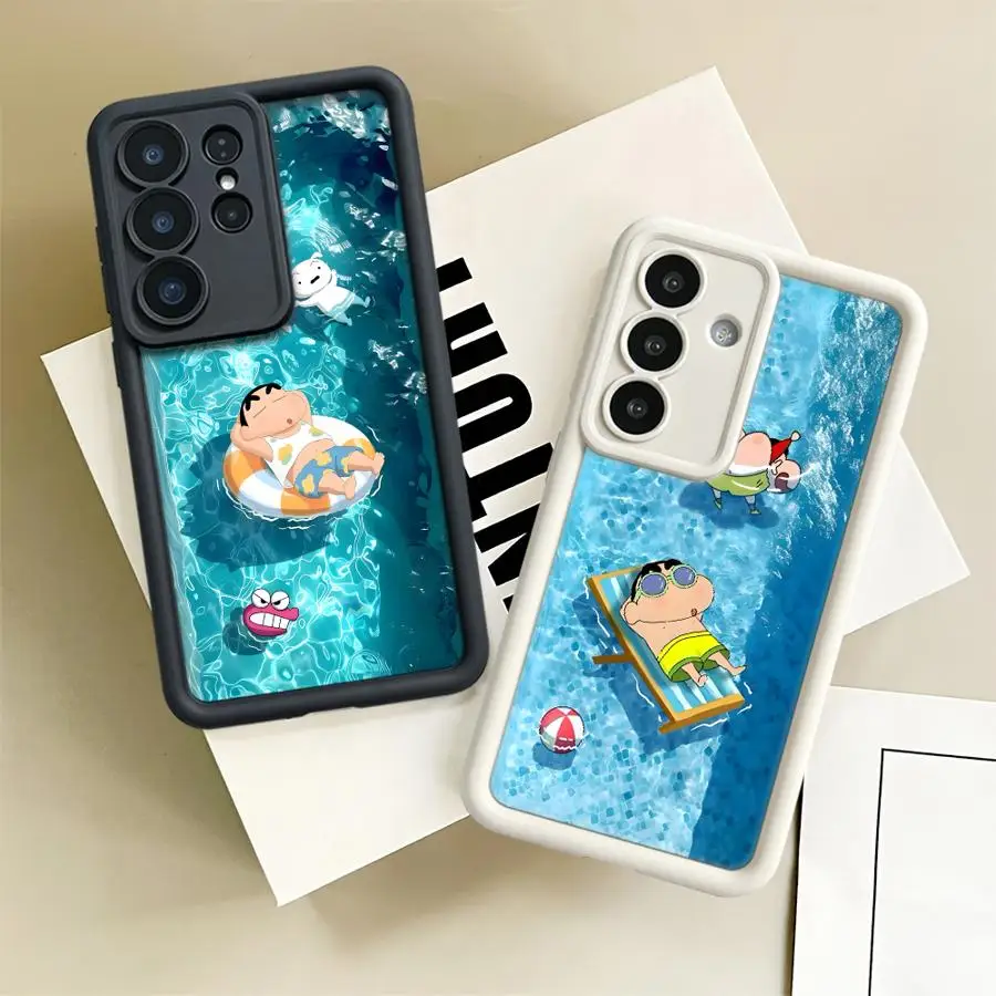 Case for Samsung Galaxy S26 Ultra S22 S23 FE S21 S20FE S24Ultra S25 Edge S25 S24 Plus Phone Cover Cartoon Boy Pool Art