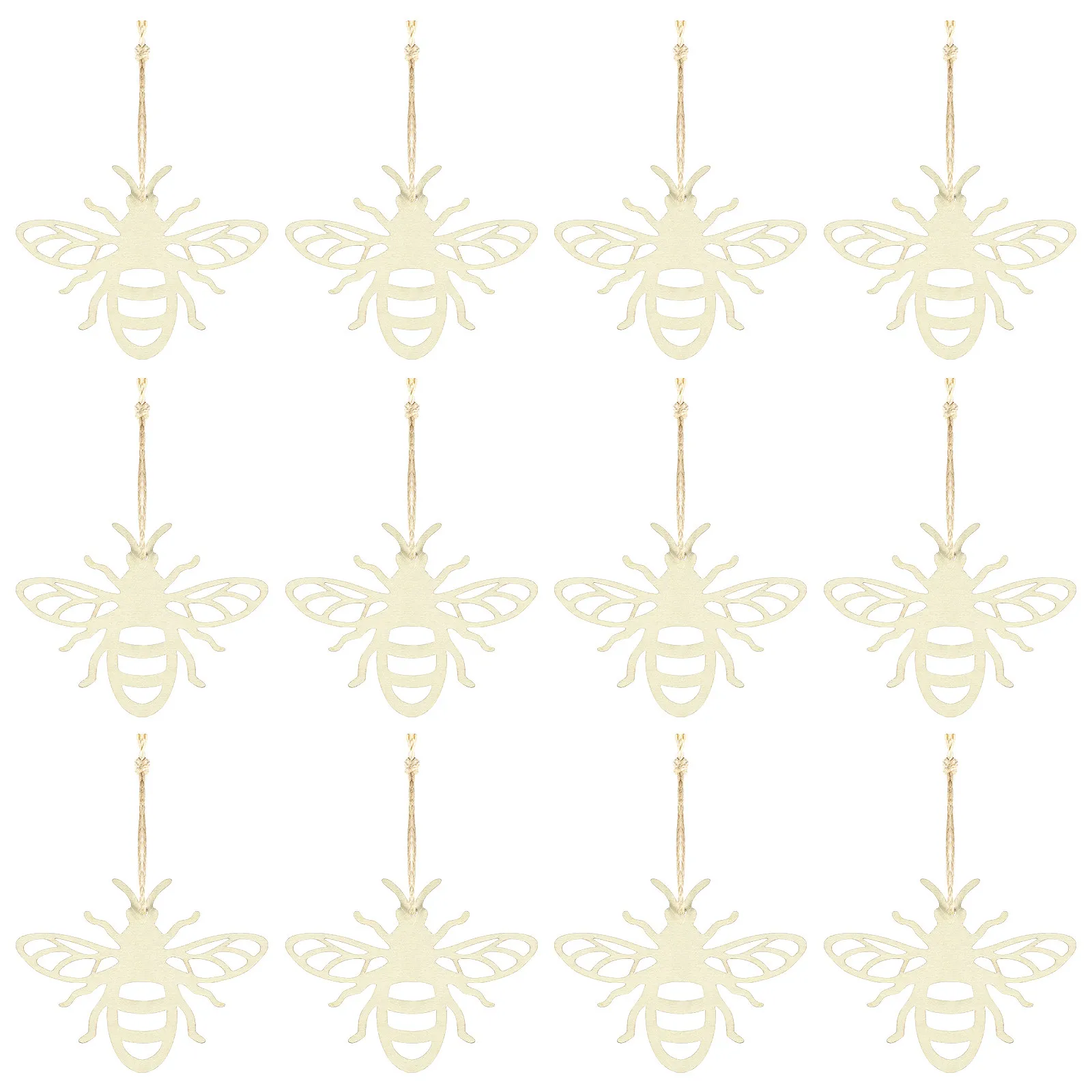 

20 шт. деревянных подвесных украшений в виде пчел, полые заготовки для поделок, ручной росписи, неокрашенные деревянные вырезки в форме пчел