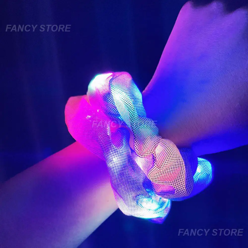 1~4PCS Colon Hair Ring Multi-color Led Lights Trendy Stylish Hair Accessories For Parties Led Hair Ring Party Hair Accessories