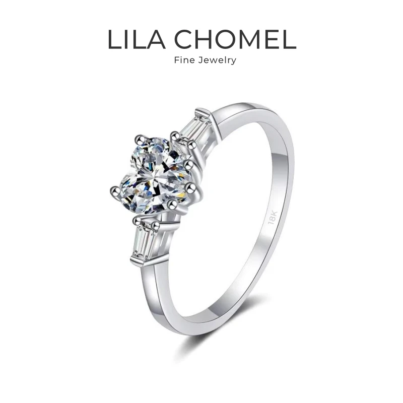 

Designer Engagement 18K White Gold Women Wedding Band Lady 1CT Moissanite Diamond PT950 Platinum Girl Valentine's Day Gift Rings