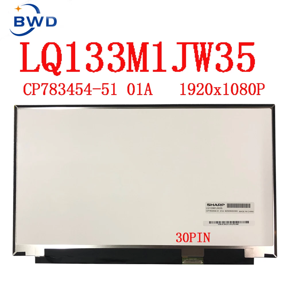 Led Painel de Tela Lcd Fhd Ips 1920*1080 Edp 30 Pinos para Fujitsu Uh75 Uh90 Uh93 Portátil Tela Lcd Cp78345451 Lq133m1jw35 13.3