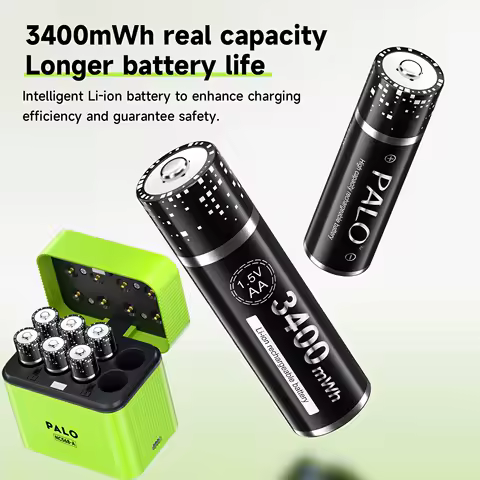 3400mWh AA Rechargeable Battery AA 2A Li-ion Battery for Remote Control Electric Toys Mouse+8 Slots 1.5V AA Battery Charger Box